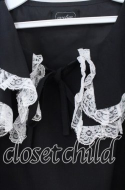 画像2: evelyn / 二重襟プルブラウス  クロ×シロ O-25-12-02-1062-LO-BL-IG-OS