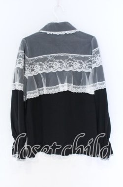 画像3: Rojita / チュールシアーケープブラウス  クロ×シロ O-25-12-02-1063-LO-BL-IG-OS
