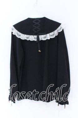 画像3: Rojita / リボンブローチバックレースアップブラウス  クロ×シロ O-25-12-02-1064-LO-BL-IG-OS
