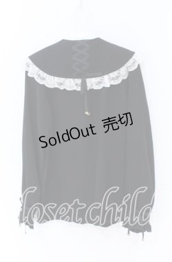 画像3: Rojita / リボンブローチバックレースアップブラウス  クロ×シロ O-25-12-02-1064-LO-BL-IG-OS