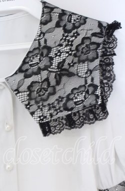 画像2: Ank Rouge / レースセーラーカラーブラウス  シロ×クロ O-25-12-02-1065-CA-BL-IG-OS