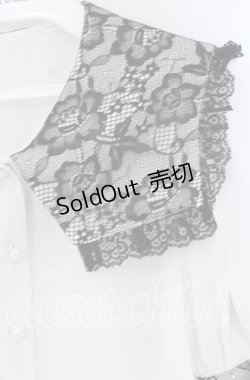 画像2: Ank Rouge / レースセーラーカラーブラウス  シロ×クロ O-25-12-02-1065-CA-BL-IG-OS