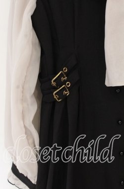 画像2: Rojita / BIGリボン配色ワンピース  クロ×ベージュ O-25-12-02-1067-LO-OP-IG-OS