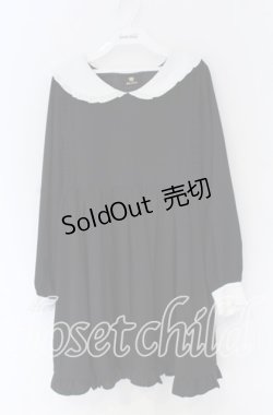 画像1: Rojita / フリル配色ワンピース  クロ×シロ O-25-12-02-1069-LO-OP-IG-OS