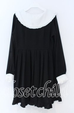 画像2: Rojita / フリル配色ワンピース  クロ×シロ O-25-12-02-1069-LO-OP-IG-OS