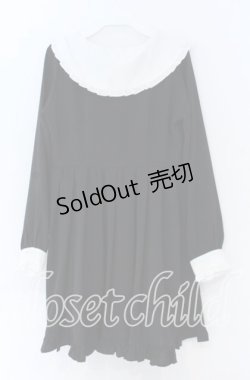 画像2: Rojita / フリル配色ワンピース  クロ×シロ O-25-12-02-1069-LO-OP-IG-OS