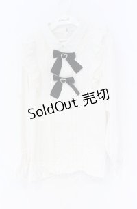 Rojita / ダブルリボンフリルブラウス  オフシロ O-25-12-02-1071-LO-BL-IG-OS