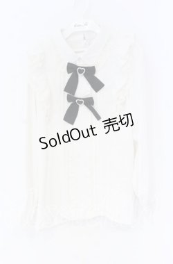 画像1: Rojita / ダブルリボンフリルブラウス  オフシロ O-25-12-02-1071-LO-BL-IG-OS