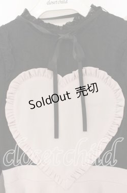 画像2: Honey Cinnamon / ハート貼付けレースワンピース  クロ×ピンクベージュ O-25-12-02-1072-LO-OP-IG-OS