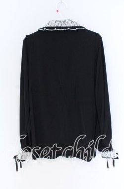 画像3: Rojita / ハートブローチ付きレース切り替えブラウス  クロ×シロ O-25-12-02-1074-LO-BL-IG-OS