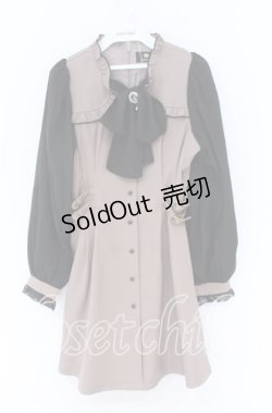 画像1: Rojita / BIGリボン配色ワンピース  ピンク×クロ O-25-12-02-1008-LO-OP-IG-OS