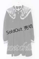 Rojita / 配色レースセーラーカラーワンピース  クロ×シロ O-25-12-02-1078-LO-OP-IG-OS