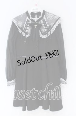 画像1: Rojita / 配色レースセーラーカラーワンピース  クロ×シロ O-25-12-02-1078-LO-OP-IG-OS