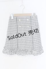 Secret Honey / ハートボタンツイード台形スカート  クロ×シロ O-25-12-02-1083-CA-SK-IG-OS