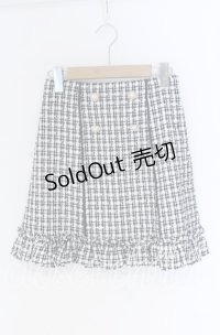 Secret Honey / ハートボタンツイード台形スカート  クロ×シロ O-25-12-02-1083-CA-SK-IG-OS