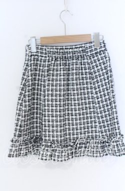 画像2: Secret Honey / ハートボタンツイード台形スカート  クロ×シロ O-25-12-02-1083-CA-SK-IG-OS