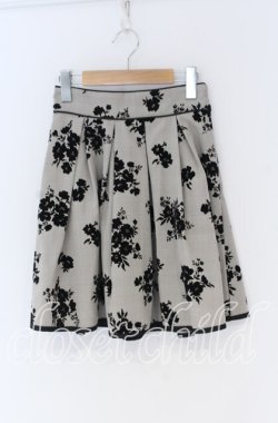 画像1: evelyn / パイピングフロッキースカート  ベージュ O-25-12-02-1087-LO-SK-IG-OS