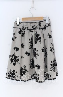 画像2: evelyn / パイピングフロッキースカート  ベージュ O-25-12-02-1087-LO-SK-IG-OS