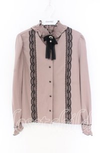 Rojita / スタンドカラーリボンブローチ付ブラウス  ピンク O-25-12-02-1009-LO-BL-IG-OS