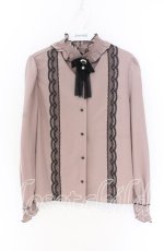 画像1: Rojita / スタンドカラーリボンブローチ付ブラウス  ピンク O-25-12-02-1009-LO-BL-IG-ZS (1)
