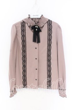 画像1: Rojita / スタンドカラーリボンブローチ付ブラウス  ピンク O-25-12-02-1009-LO-BL-IG-OS