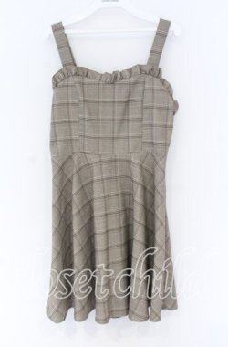 画像1: evelyn / グレンチェックジャンパースカート  ブラウン O-25-12-02-1013-LO-OP-IG-OS