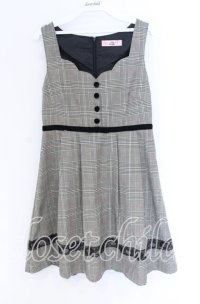 Ank Rouge / デコルテスカラップジャンパースカート  グレー O-25-12-02-1015-CA-OP-IG-OS