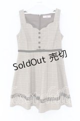 Ank Rouge / デコルテスカラップジャンパースカート  ブラウン O-25-12-02-1016-CA-OP-IG-OS