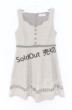 画像1: Ank Rouge / デコルテスカラップジャンパースカート  ブラウン O-25-12-02-1016-CA-OP-IG-OS