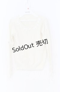 LODISPOTTO / リボンビジュー配色ニット  アイボリー O-25-12-02-1020-LO-TO-IG-OS