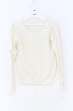 画像1: LODISPOTTO / リボンビジュー配色ニット  アイボリー O-25-12-02-1020-LO-TO-IG-OS