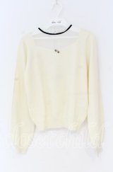 Ank Rouge / プチローズチュール切り替えニット  アイボリー O-25-12-02-1021-CA-TO-IG-OS