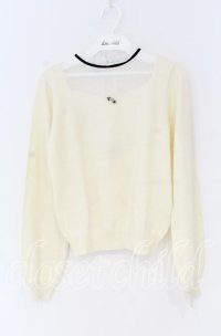 Ank Rouge / プチローズチュール切り替えニット  アイボリー O-25-12-02-1021-CA-TO-IG-OS