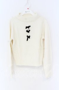 Ank Rouge / ベロアリボンニット  オフ×クロ O-25-12-02-1022-CA-TO-IG-OS