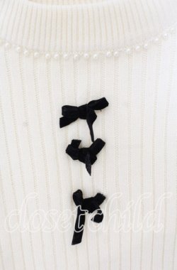 画像2: Ank Rouge / ベロアリボンニット  オフ×クロ O-25-12-02-1022-CA-TO-IG-OS