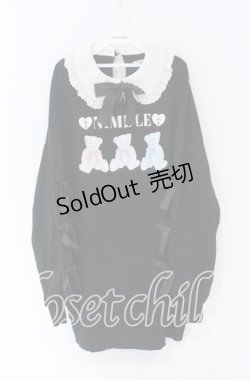 画像1: Ank Rouge / カラフルベアプリントプルオーバー  クロ O-25-12-02-1027-CA-OP-IG-OS