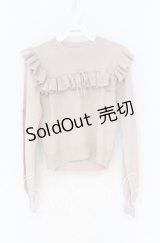 evelyn / フリルニットトップス  ピンク O-25-12-02-1028-LO-TO-IG-OS