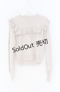 evelyn / フリルニットトップス  ピンク O-25-12-02-1028-LO-TO-IG-OS