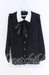 Rojita / ロゴリボンブラウス  クロ×シロ O-25-12-02-1031-LO-OP-IG-OS