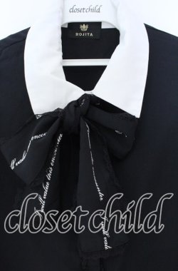 画像2: Rojita / ロゴリボンブラウス  クロ×シロ O-25-12-02-1031-LO-OP-IG-OS