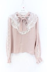 Bubbles / チョーカー風ボウタイブラウス  ピンク O-25-12-02-1034-CA-BL-IG-OS