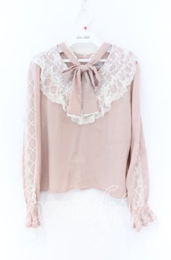 画像1: Bubbles / チョーカー風ボウタイブラウス  ピンク O-25-12-02-1034-CA-BL-IG-OS