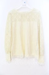 axes femme / 総レースビスチェ切替プルオーバー  アイボリー O-25-12-02-008-AX-TO-IG-OS