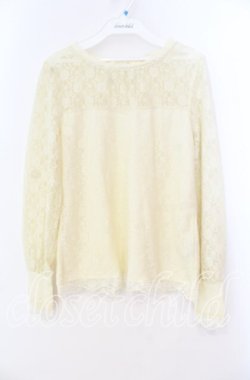 画像1: axes femme / 総レースビスチェ切替プルオーバー  アイボリー O-25-12-02-008-AX-TO-IG-OS