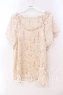 画像1: Franche Lippee / 動物柄サテンチュニック M キナリ O-25-12-02-075-LO-TO-OW-OS
