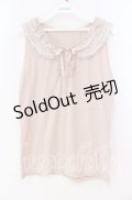 axes femme / パールトリミング襟付きタンク M ピンク O-25-12-02-077-AX-TO-OW-OS