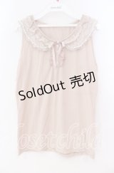 axes femme / パールトリミング襟付きタンク M ピンク O-25-12-02-077-AX-TO-OW-OS
