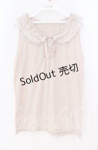 axes femme / パールトリミング襟付きタンク M ピンク O-25-12-02-077-AX-TO-OW-OS