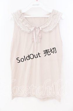 画像1: axes femme / パールトリミング襟付きタンク M ピンク O-25-12-02-077-AX-TO-OW-OS