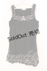 axes femme / 胸元＆肩デザインロングタンク M クロ O-25-12-02-083-AX-TO-OW-OS